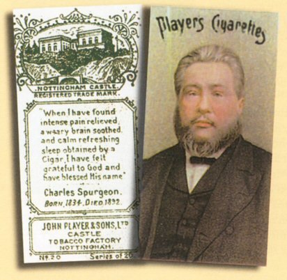 Immagine con Spurgeon ritratto in una confezione di tabacco